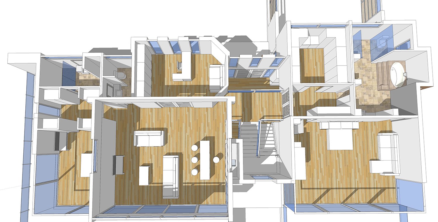 BUY Our 2 Level Modern Glass Home  3D  Floor Plan Next 